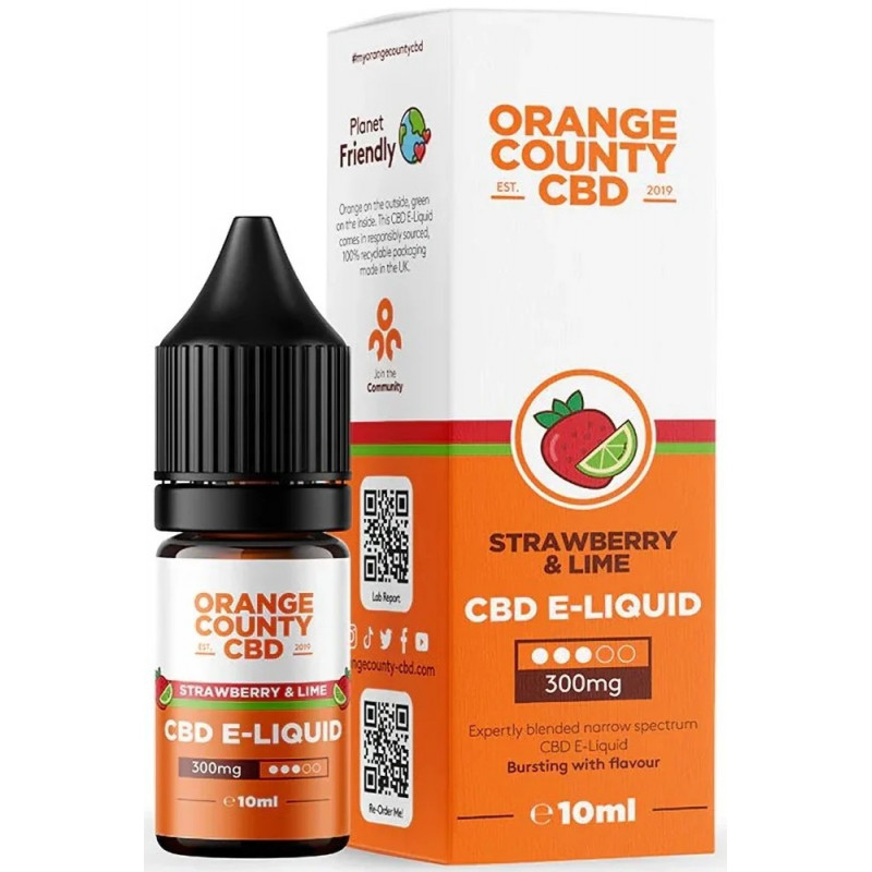 Orange County CBD E-líquido Strawberry Lime, CBD 300 mg, 10 ml
