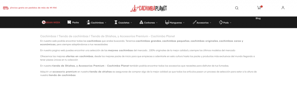 Cachimba Planet, negocio con todos los productos para tu cachimba.
