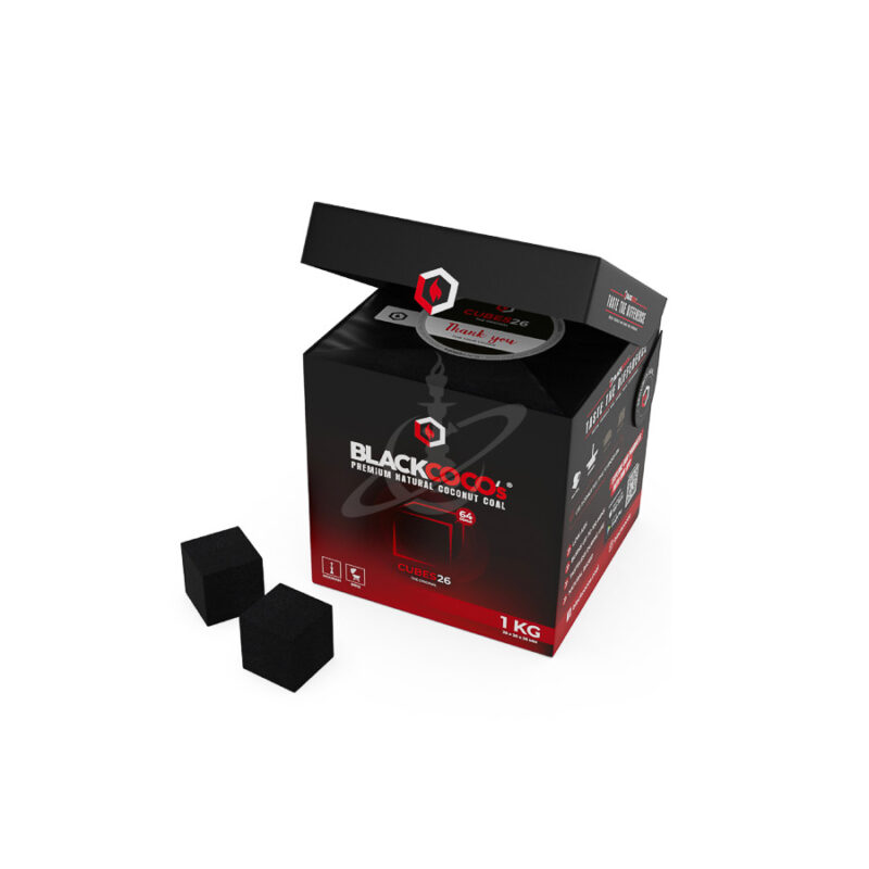 Pack 20kg carbones naturales Black Coco 26mm premium para cachimba