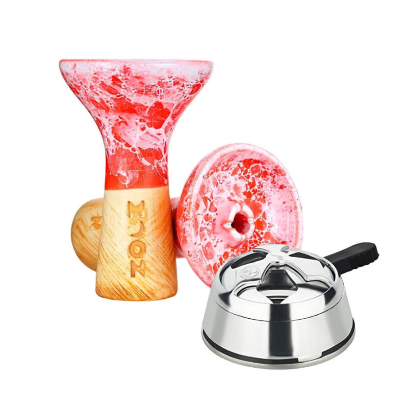 Pack cazoleta Moon Zomo Phunnel roja con gestor de calor para cachimba