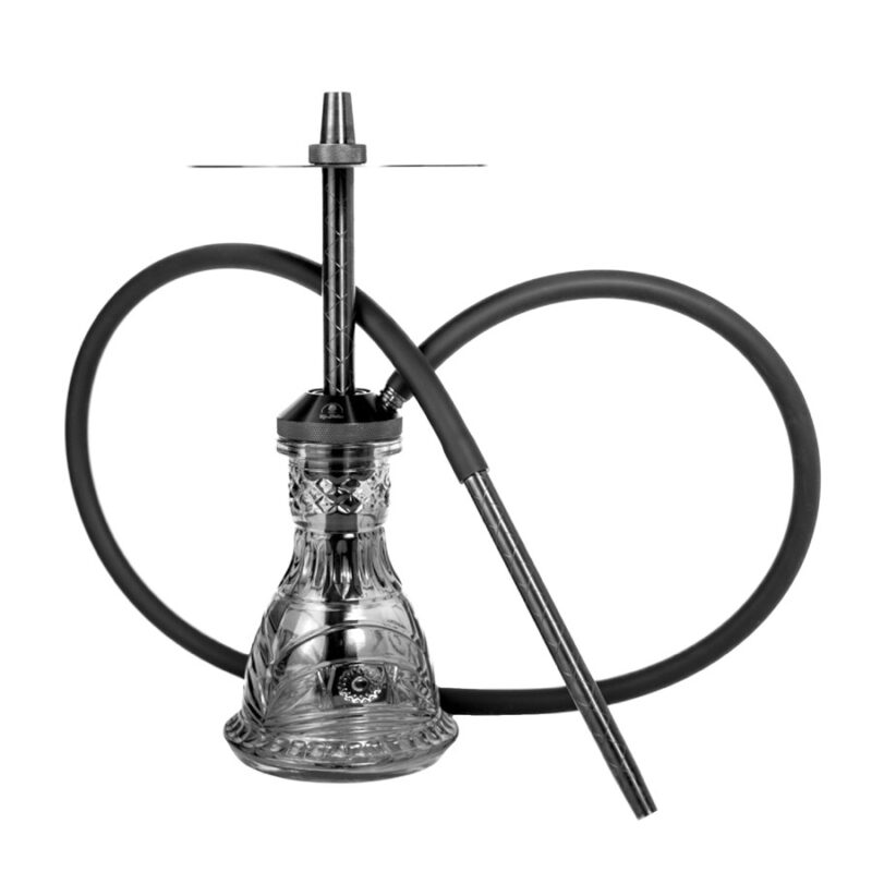 Cachimba Mr Shisha Baby pequeña para principiantes con tubo flexible negro