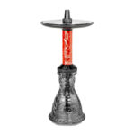 Cachimba Mr Shisha Baby Pro roja y negra para principiantes, modelo compacto con base de cristal