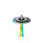 Cachimba Amotion Valve premium España - Válvula moderna con vástago amarillo y azul