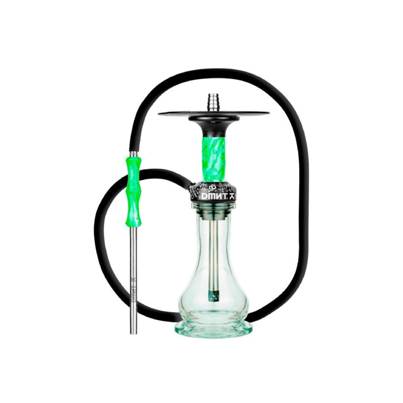 Cachimba DMNT Alkimia verde con tubo negro y bowls de vidrio - Cachimbas medianas España