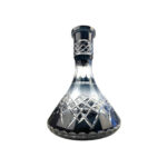 Base de cristal grande DASH CUTS PRO para cachimba, diseño facetado negro