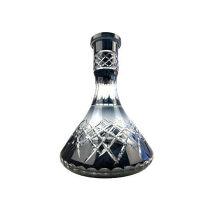 Base de cristal grande DASH CUTS PRO para cachimba, diseño facetado negro