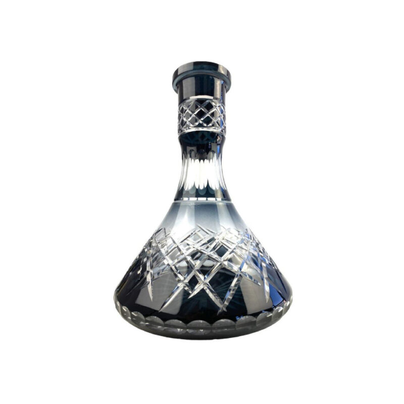Base de cristal grande DASH CUTS PRO para cachimba, diseño facetado negro