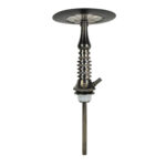 Cachimba Iron Dash negra con vástago decorativo y bandeja plateada - Cachimbas medianas España