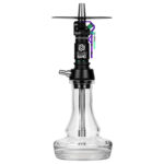 Cachimba Amotion Flash Bang Black mediana con bowlhead negro y vaso transparente