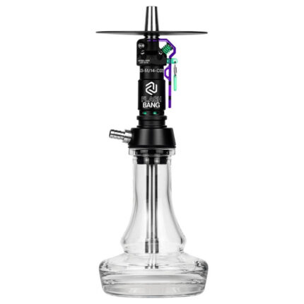 Cachimba Amotion Flash Bang Black mediana con bowlhead negro y vaso transparente