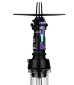 Cachimba Amotion Flash Bang Black mediana con vástago púrpura y negro