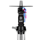 Cachimba mediana Amotion Flash Bang Black con vástago negro y accesorios azules