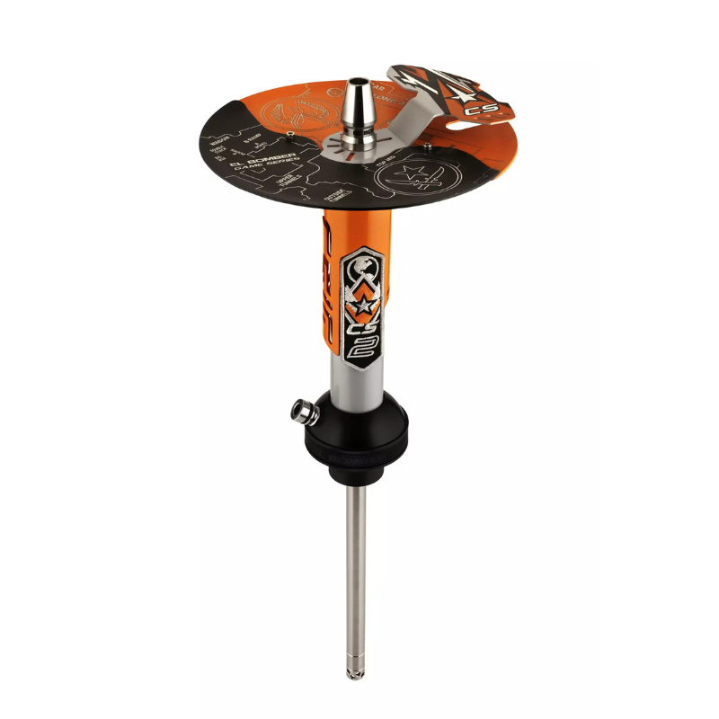 Cachimba Elbomber CS premium España - diseño naranja y negro con tubo acero inoxidable