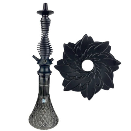 Cachimba Karma 3.0 Mini Stripe Black premium, diseño elegante con vaso decorativo