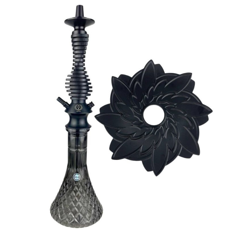 Cachimba Karma 3.0 Mini Stripe Black premium, diseño elegante con vaso decorativo