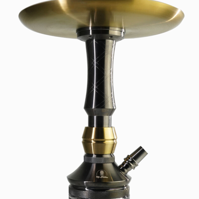 Cachimba Mr Shisha Mini Valhalla - cachimba mini negra y dorada con diseño moderno