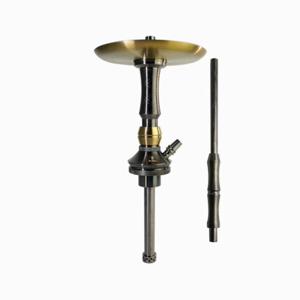 Cachimba Mr Shisha Mini Valhalla - Shisha mini premium con vástago negro y bandeja dorada