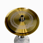 Cachimba Mr Shisha Mini Valhalla dorada con decoración nórdica, diseño premium para fumar