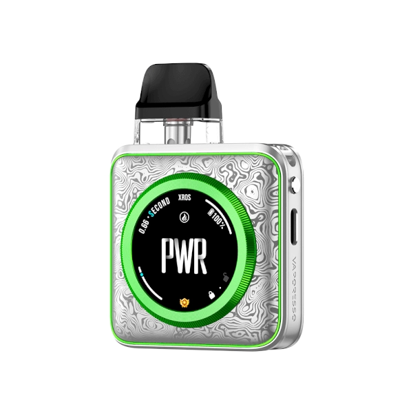 Vaporesso Xross Nano 5 pod recargable verde y plata con pantalla PWR - Sistema vapeo España