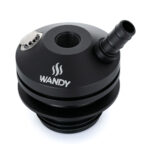 Cachimba mini WANDY CHAOS MINI SABER Silver negra con manguera, vista superior frontal