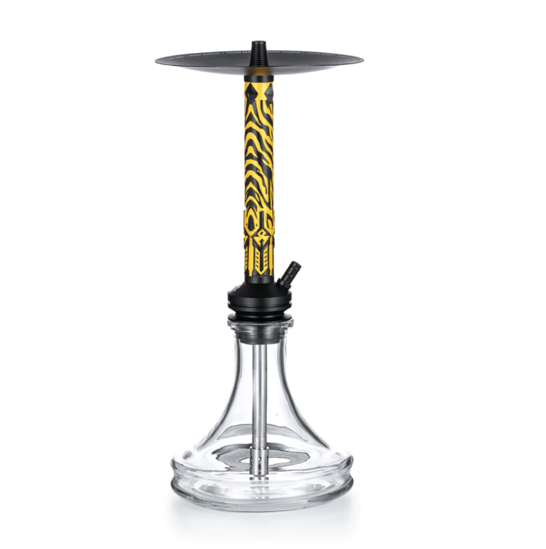 Cachimba mediana WANDY CHAOS Divine Yellow con vaso cristal y tubo decorado