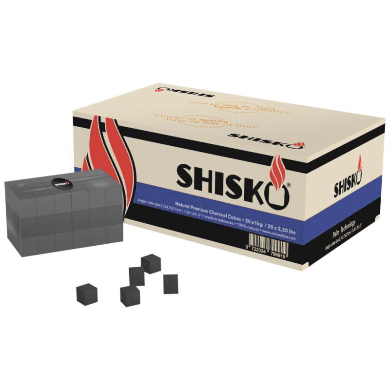 Pack 20kg Carbón natural Shisko 27mm premium para cachimbas