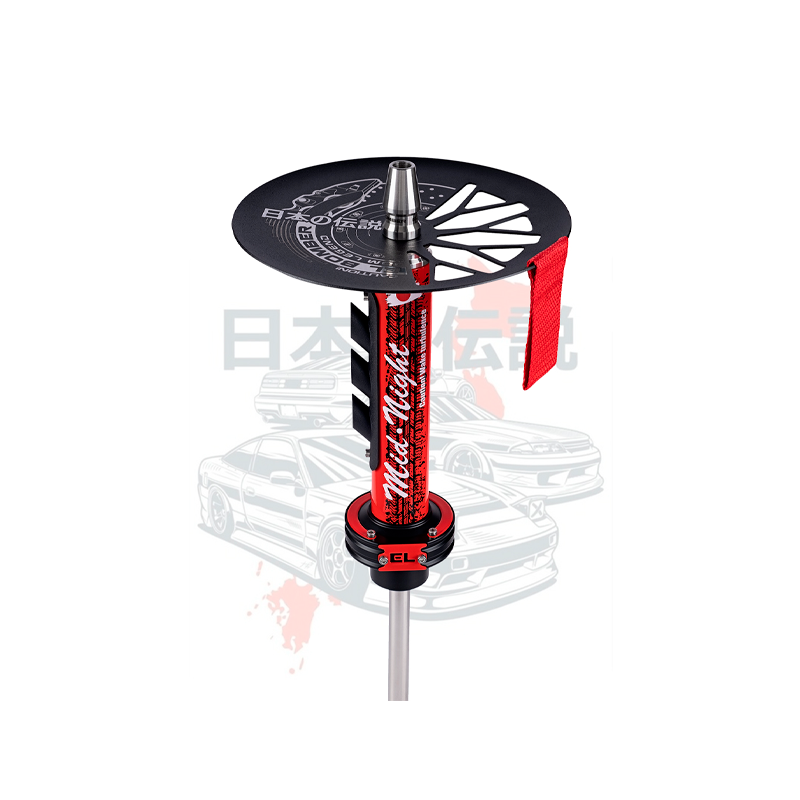 Cachimba Elbomber Hookah Mid Night Premium - Diseño negro y rojo con detalle de auto