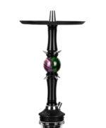 Cachimba Premium Moze Sphere 2 Lactic Titan negra con bola decorativa púrpura y verde