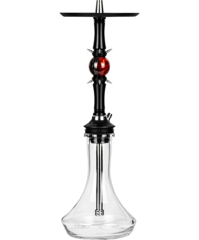 Cachimba Moze Sphere 2 Lucent Mars premium con bola roja y base cristal transparente