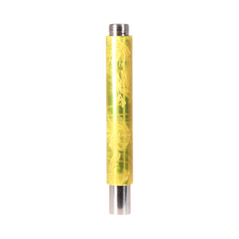 Tubo de inmersión de resina Helium Elysium amarillo con detalles en plata para cachimbas