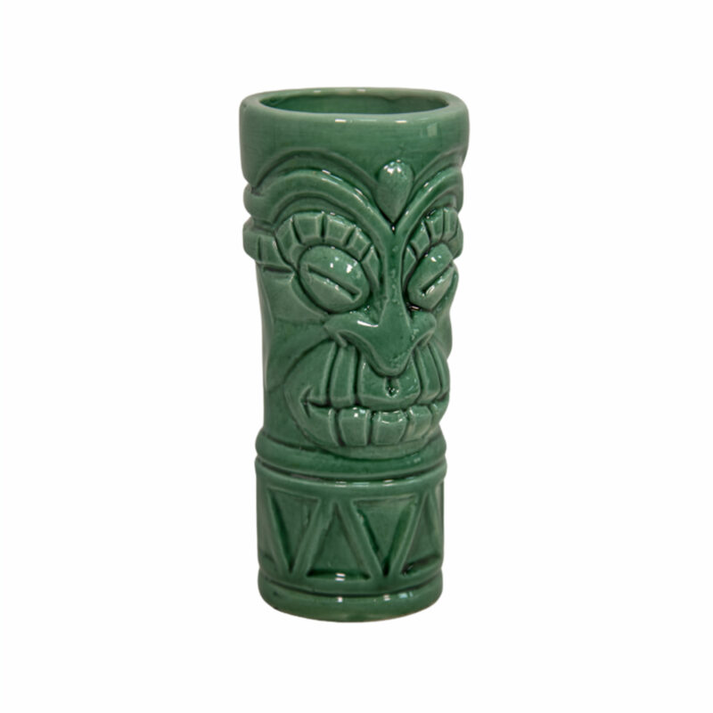 Vaso Coctelería Tiki Verde - Accesorio para cócteles tropicales con diseño tiki