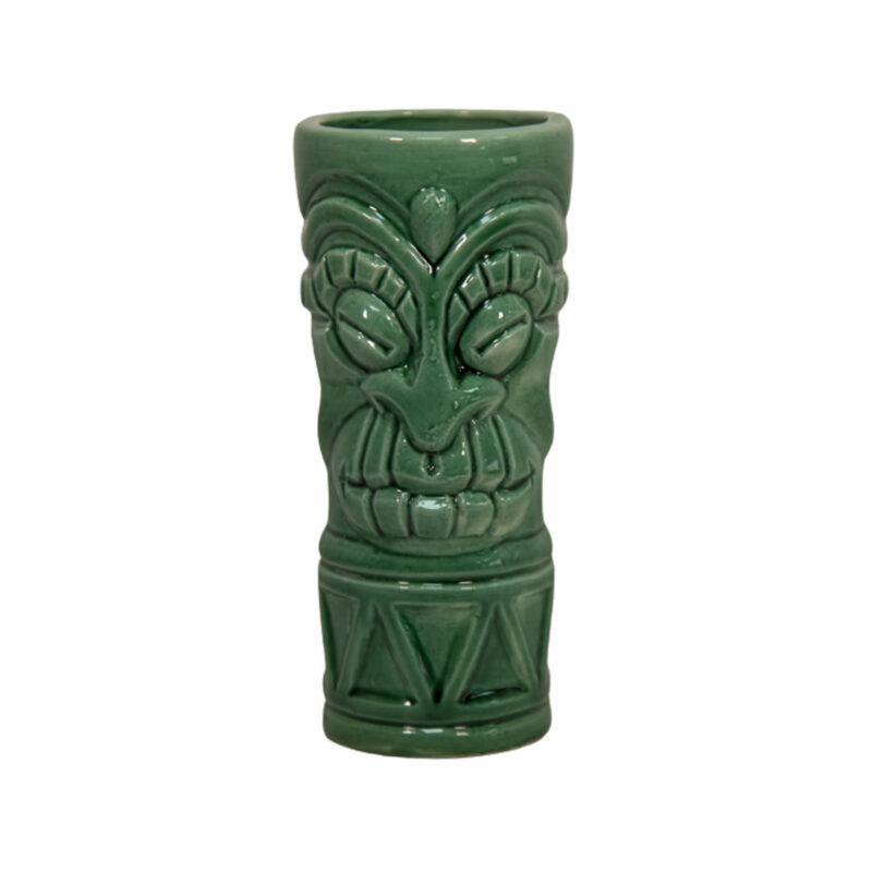 Vaso Tiki verde cerámica para cócteles tropicales - Accesorio cachimbería España