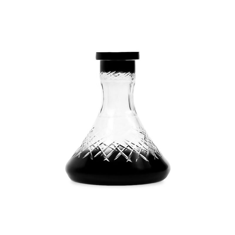 Base cachimba Mr Shisha Black Ice Mini Tallada cristal negro con diseño tallado