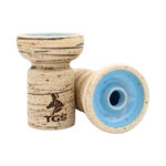 Cazoleta TGS NUN turca para cachimbas, cerámica beige con interior azul
