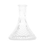 Base de cristal grande tallada transparente Diamond para cachimba - Diseño facetado