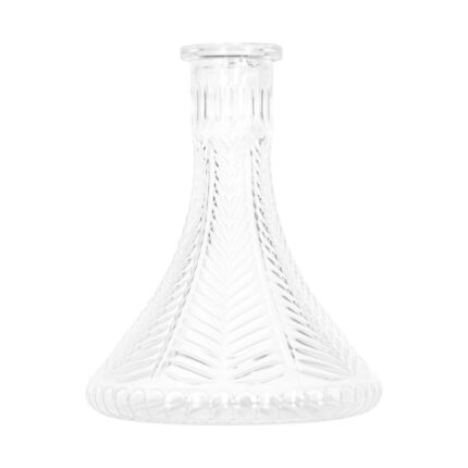 Base de cristal grande tallada transparente Spike para cachimba - diseño decorativo