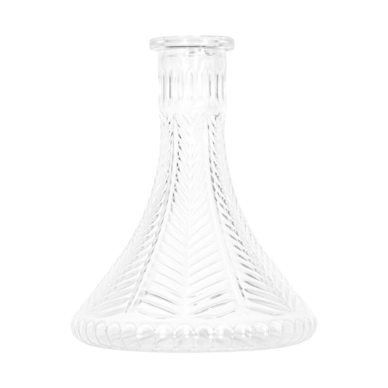 Base de cristal grande tallada transparente Spike para cachimba - diseño decorativo
