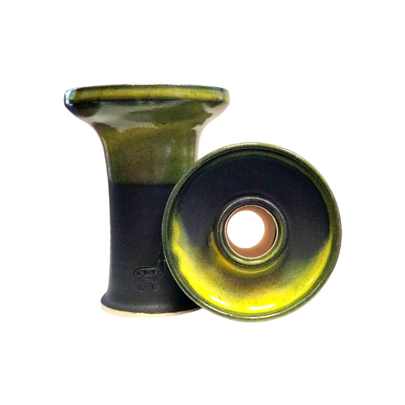 Cazoleta Alpaca HANDTHROWN GoodFella Mate Yellow para cachimbas, color amarillo y negro