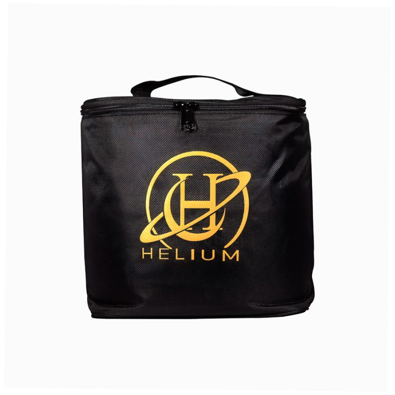 Mochila de transporte Helium negra con logo dorado - accesorio para cachimbas