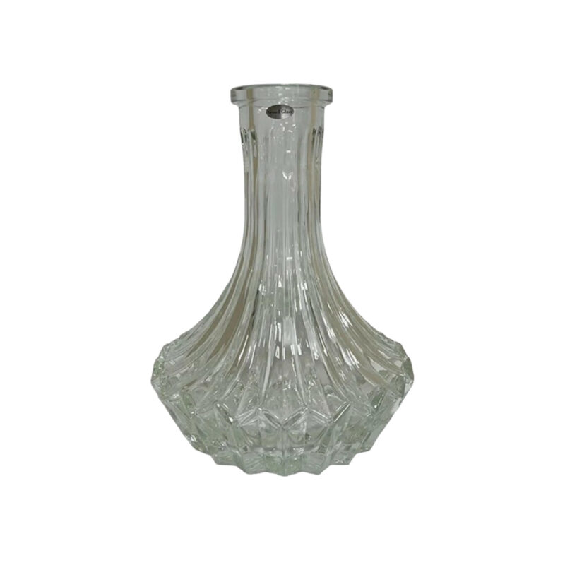 Base de cristal grande VG Medusa Transparente para cachimba, base decorativa con diseño acanalado