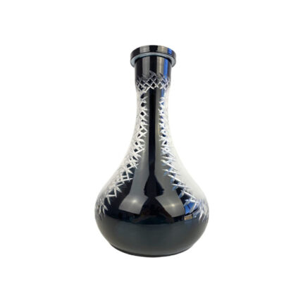 Base de cristal grande DASH UOVO para cachimba - Base cachimba negra con diseño decorativo