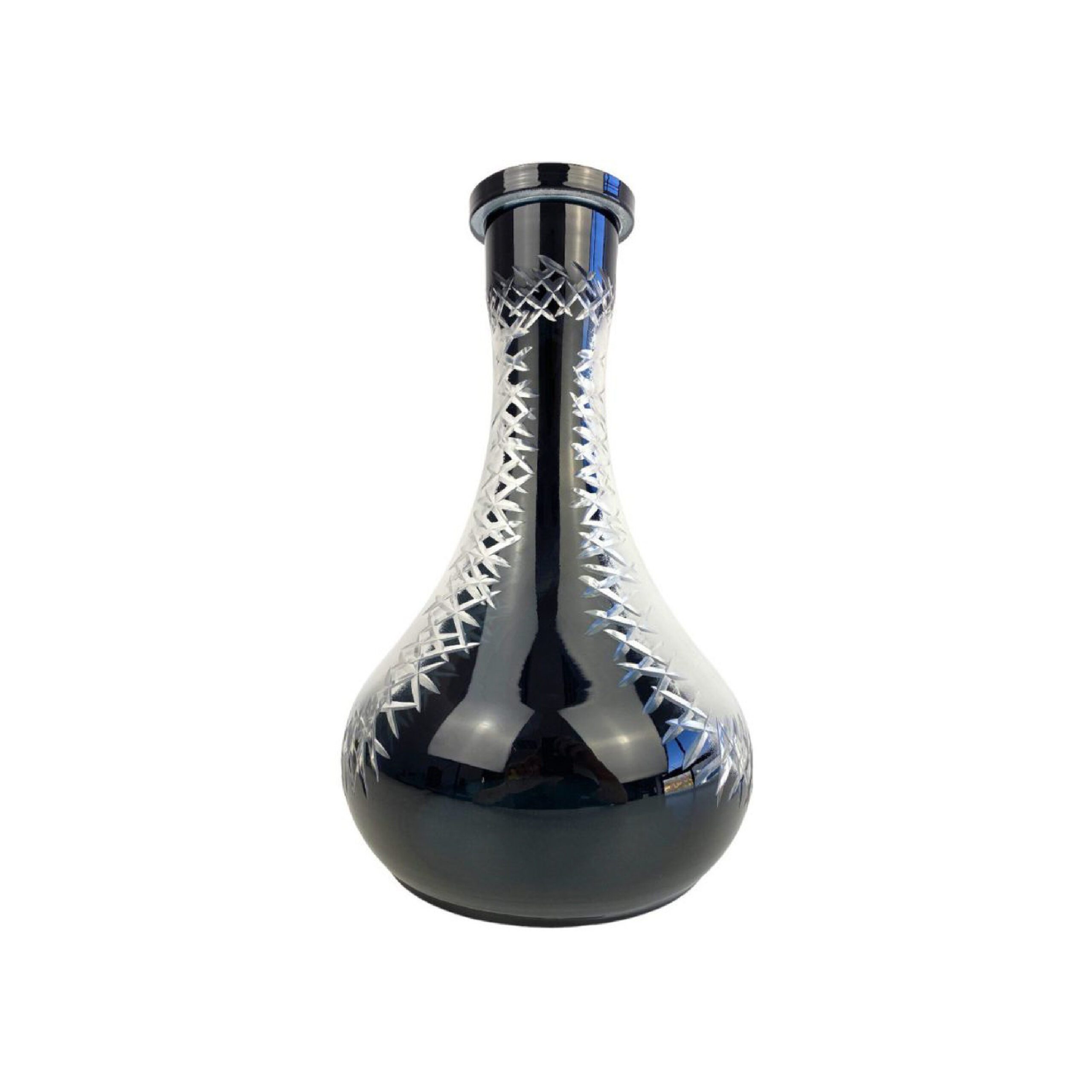 12703.jpg Base de cristal grande DASH UOVO para cachimba - Base cachimba negra con diseño decorativo
