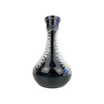 Base de cristal mini DASH UOVO cachimba negra con diseño geométrico blanco
