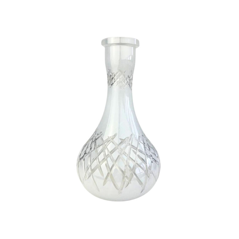 Base cristal cachimba grande DASH UOVO CUTS White diseño geométrico