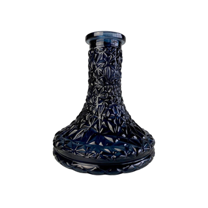 Base de cristal mini DASH PLAT ICE Black para cachimba - diseño tallado negro