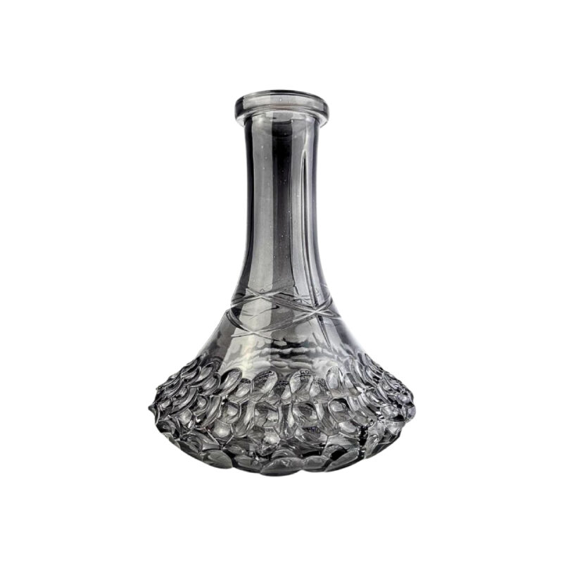 Base de cristal grande DASH STEEP Grey para cachimba, diseño texturizado gris