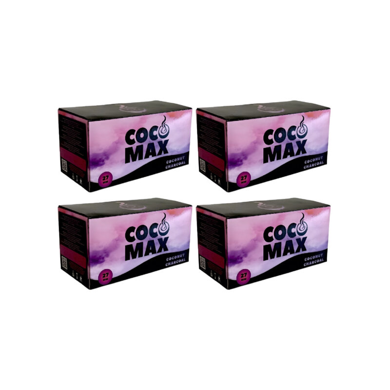 Pack 4kg Carbón Natural Coco Max 27mm - Carbón para cachimba premium