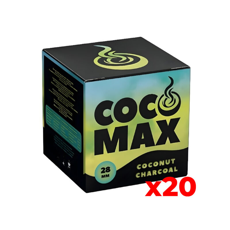Pack 20kg Carbón Natural Coco Max 28mm - Carbón coconut para cachimbas