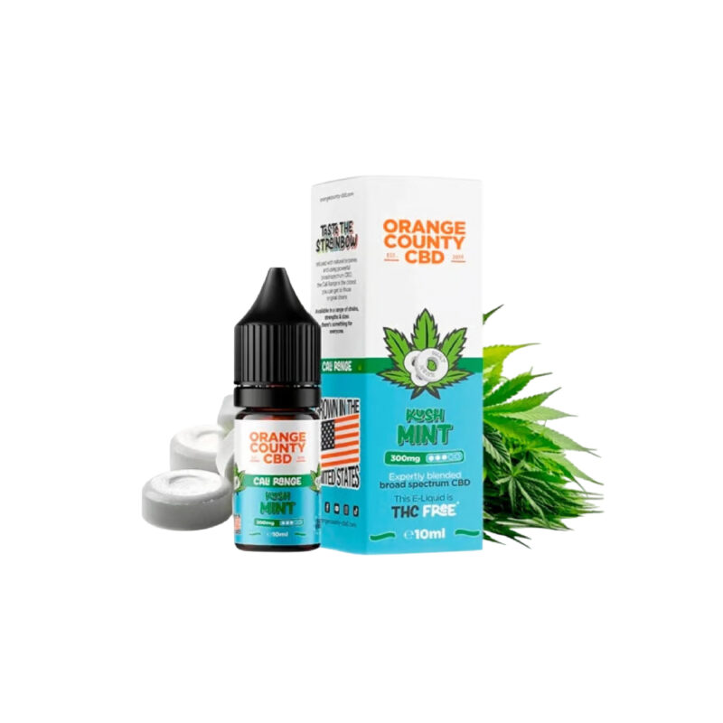 Orange County CBD Kush Mint 300mg líquido vapeo CBD sin THC 10ml