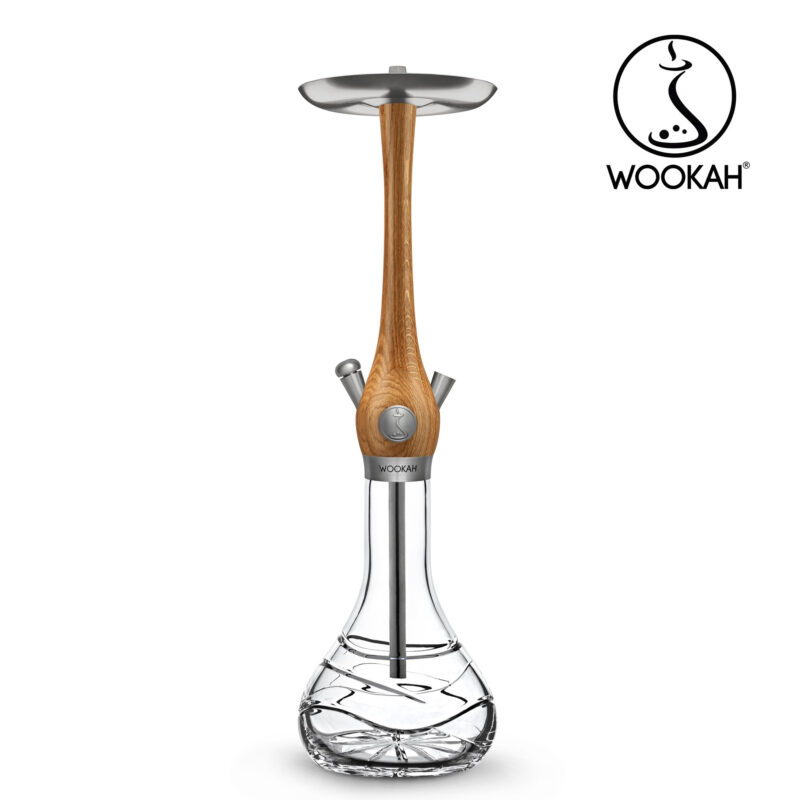 Cachimba Premium Wookah Oak Cristal Waves 2.0 - Diseño madera y cristal elegante
